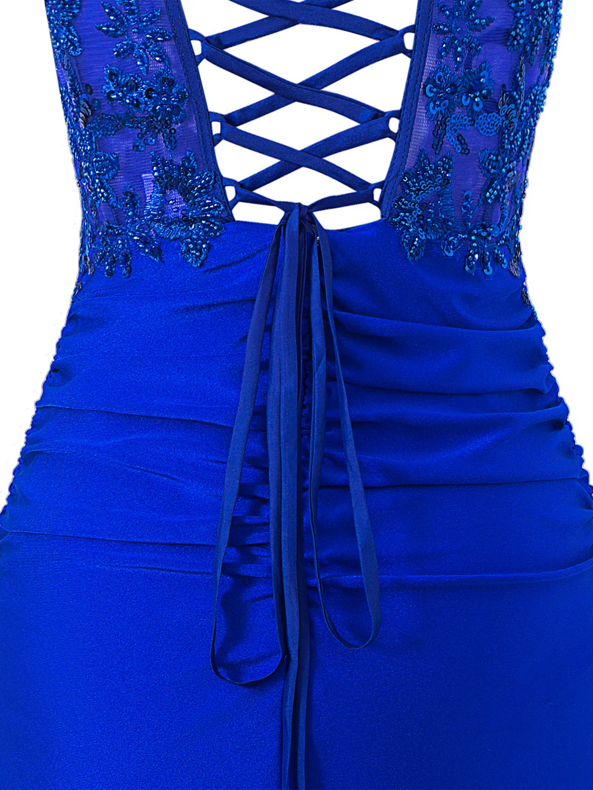 Avery Royal Blue | Sheath Short Spaghetti Strap Jersey Homecoming Dress