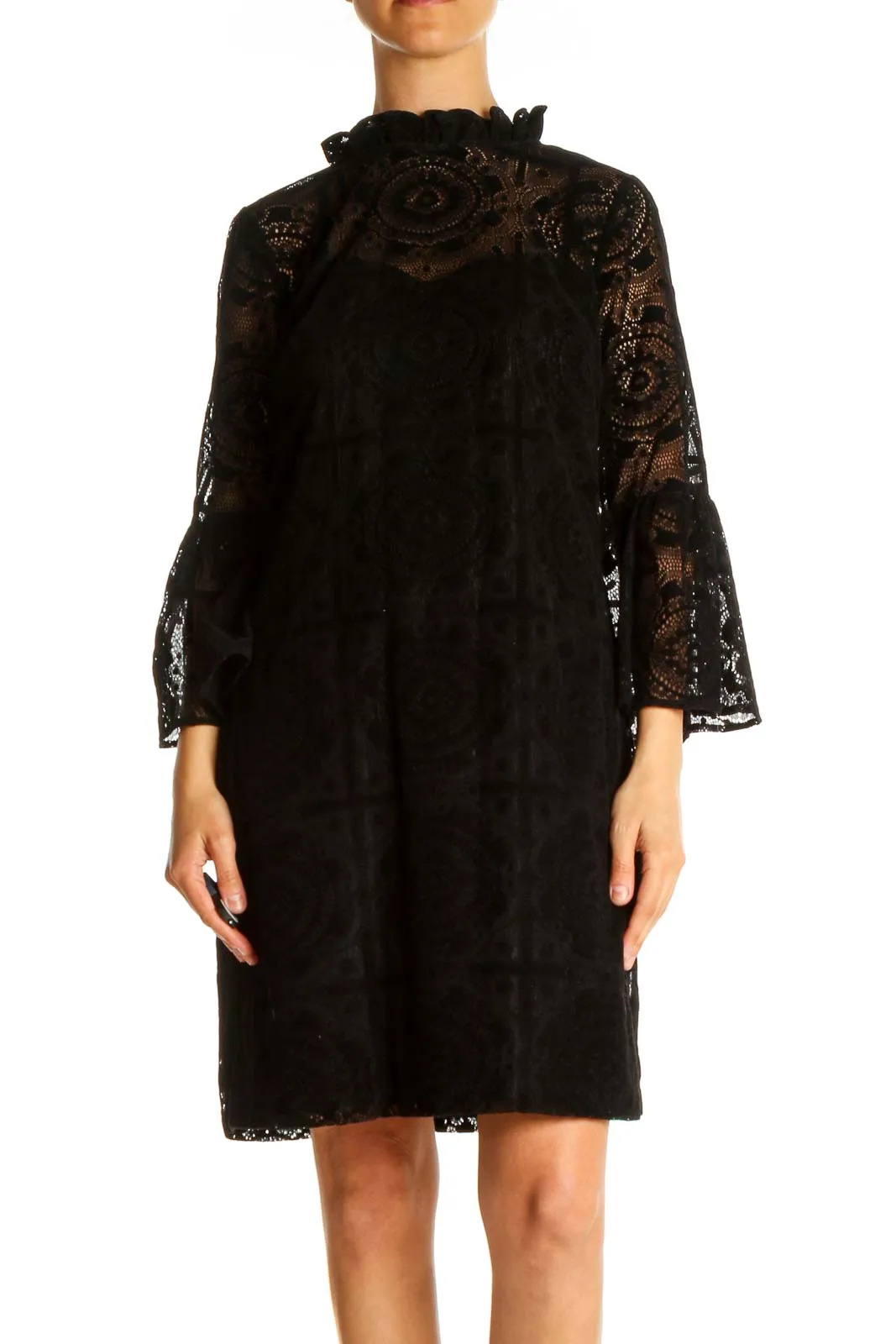 Black Lace Chic Shift Dress