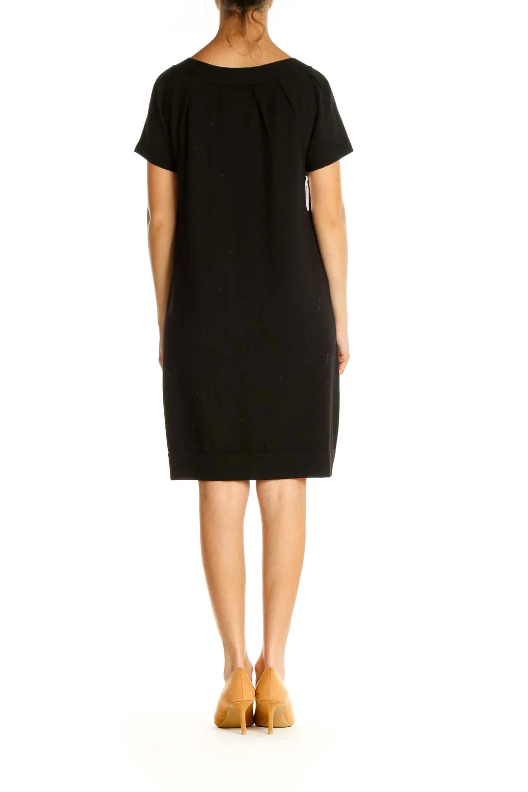 Black Wool Shift Dress