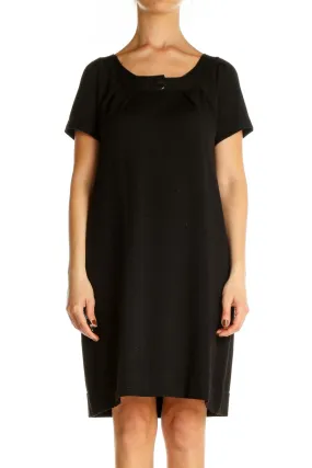 Black Wool Shift Dress