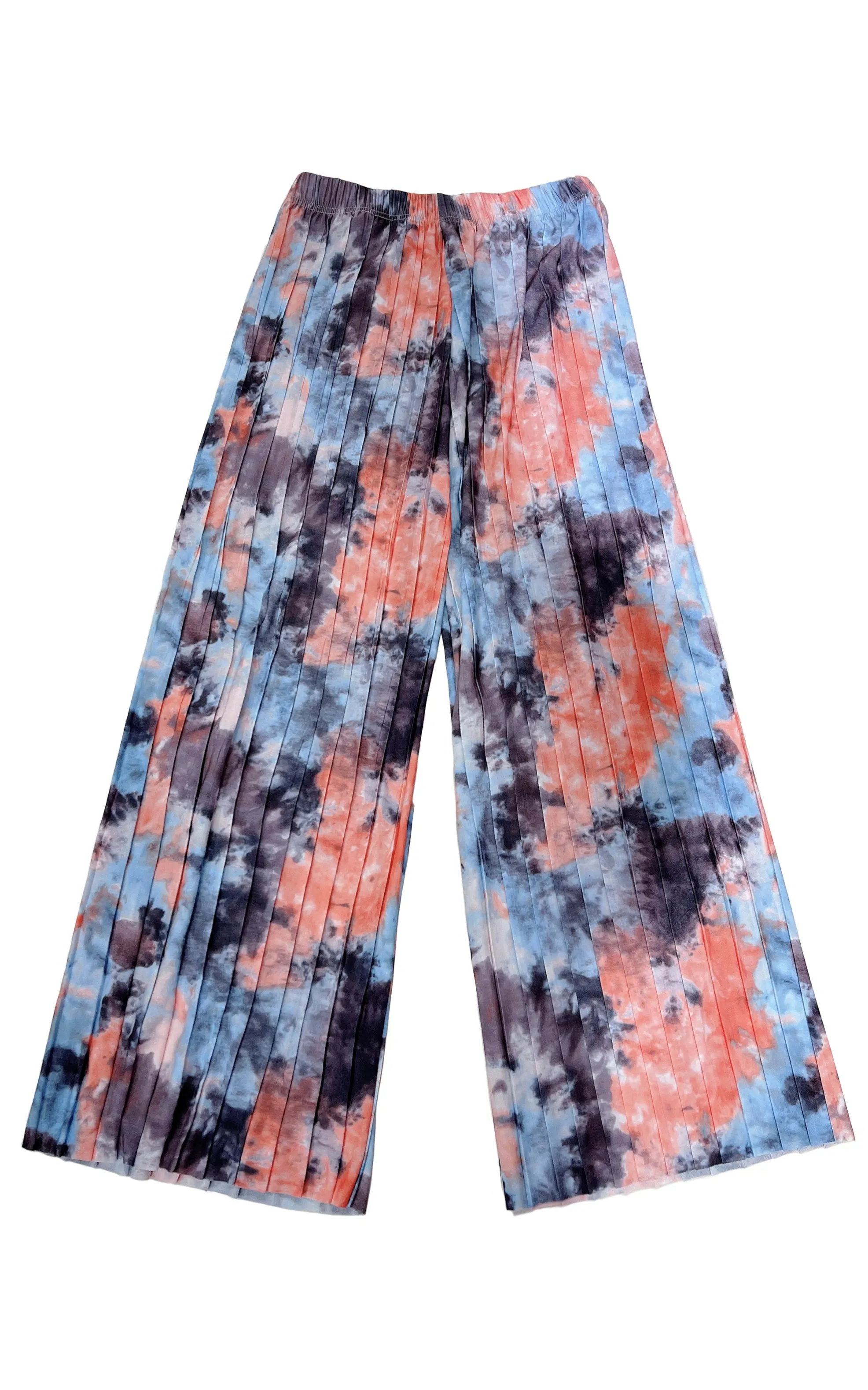 BLJ110076 Tie Dye Pleated Palazzo Pants