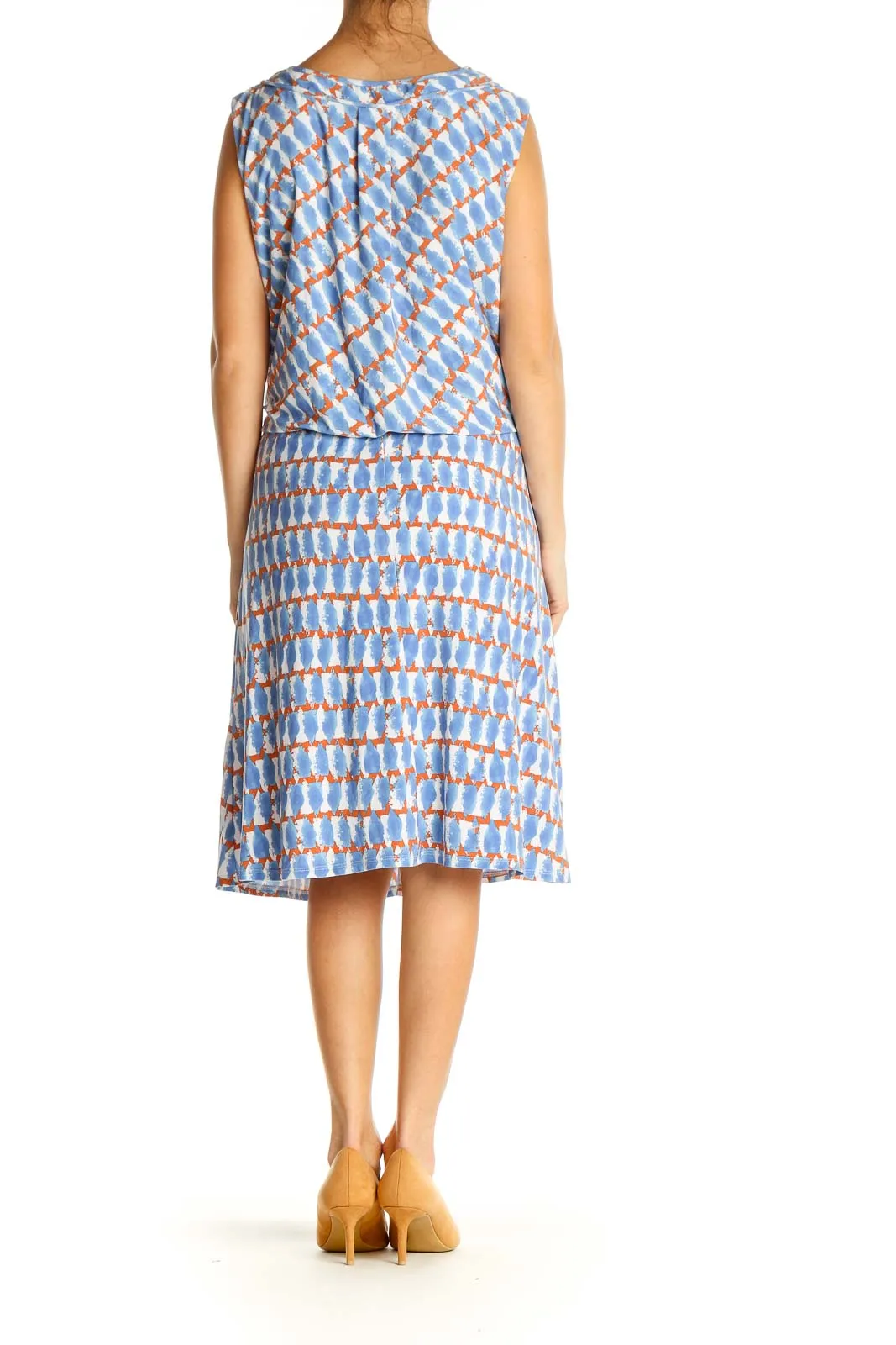 Blue Checkered Day Shift Dress