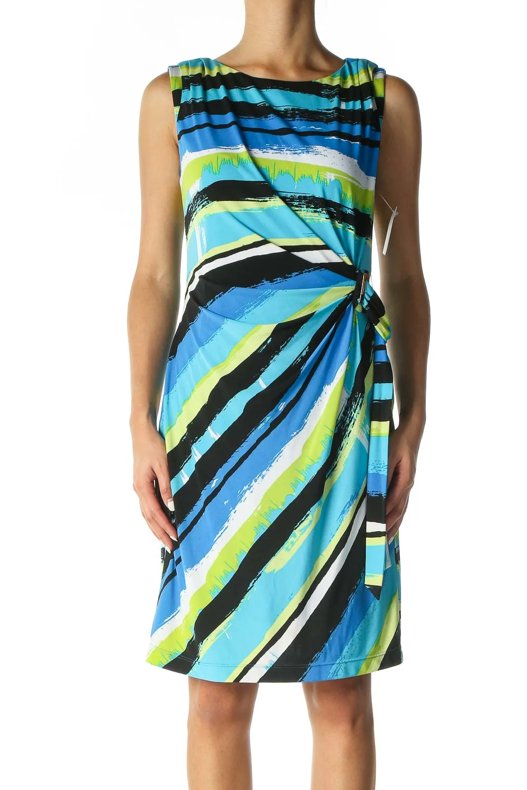 Blue Striped Day A-Line Dress