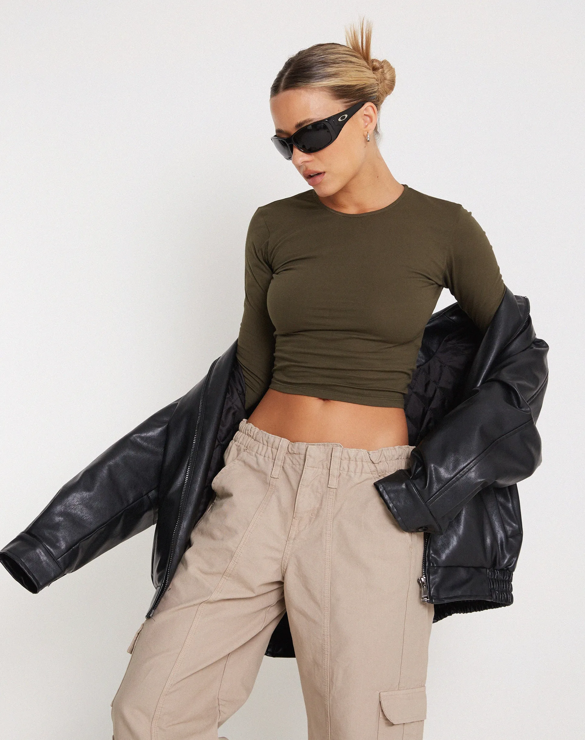 Bon Long Sleeve Top in Olive