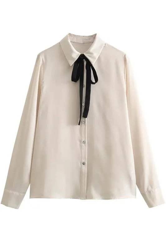 Bow Tie Button Down Shirt