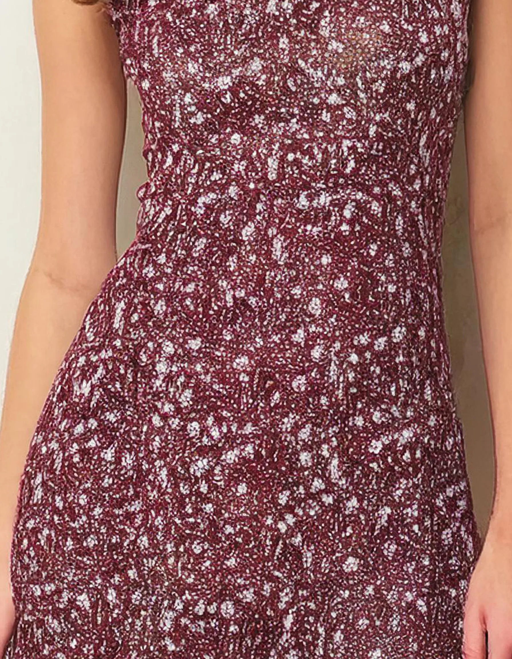 Burgundy Floral A-Line Dress