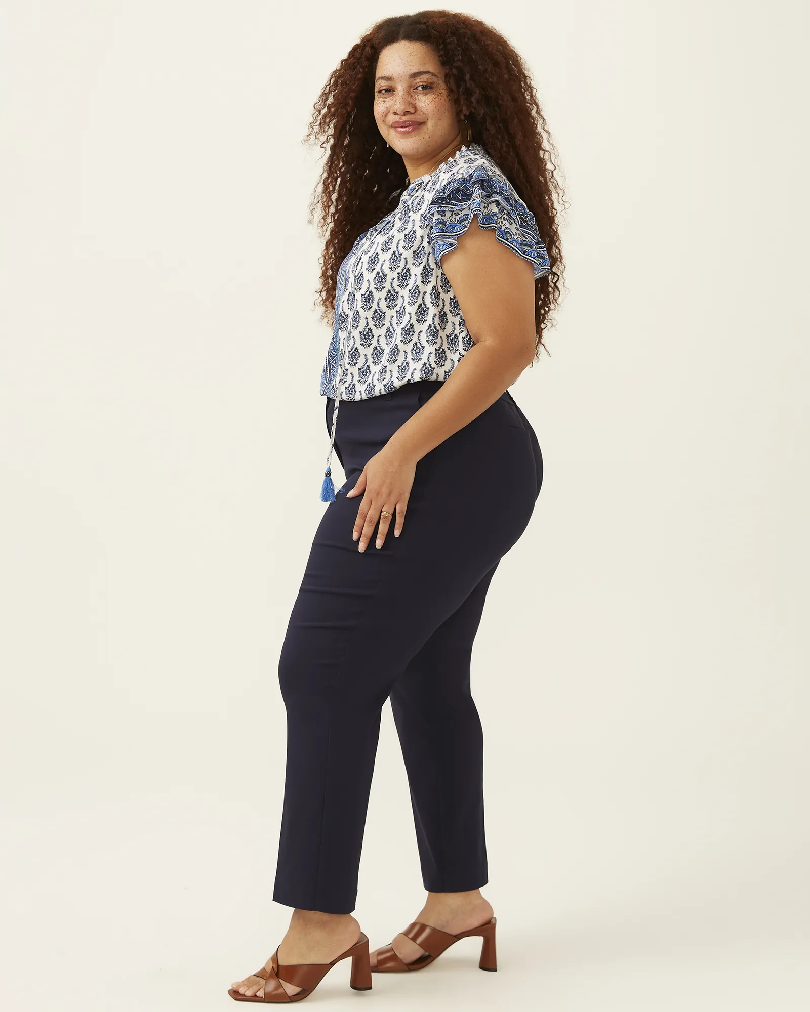 Caroline Ankle Pant | Navy