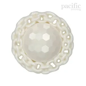 Chain Ivory Nylon Shank Decorative Button