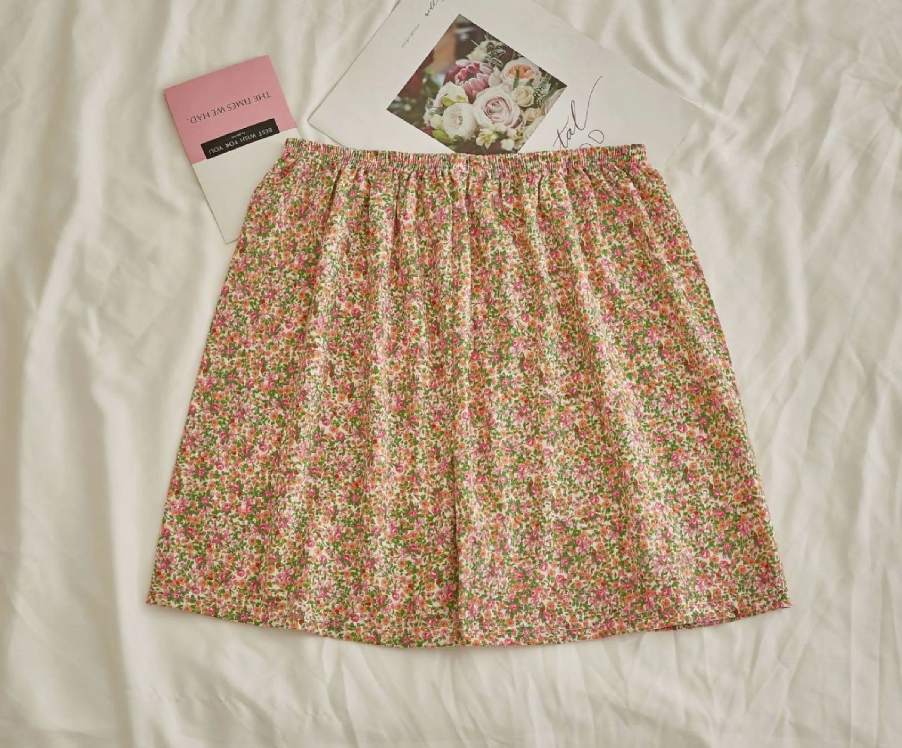 Comfy Padded Tank Shorts Set / Green Floral