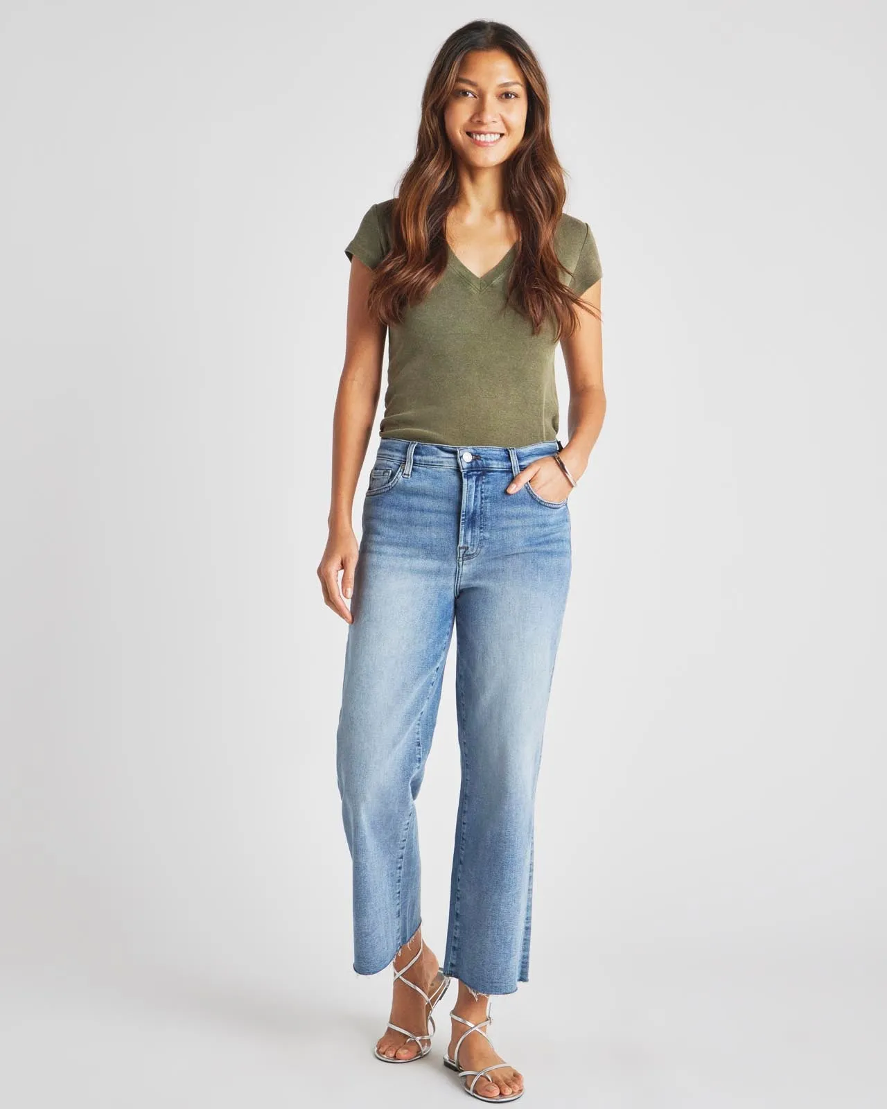 Cropped Wide Leg Jean