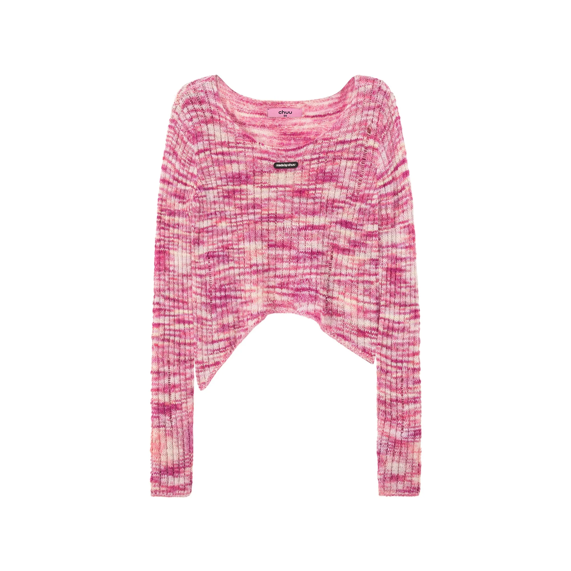 Cuddle Queen Unbalanced Cropped Knit Top