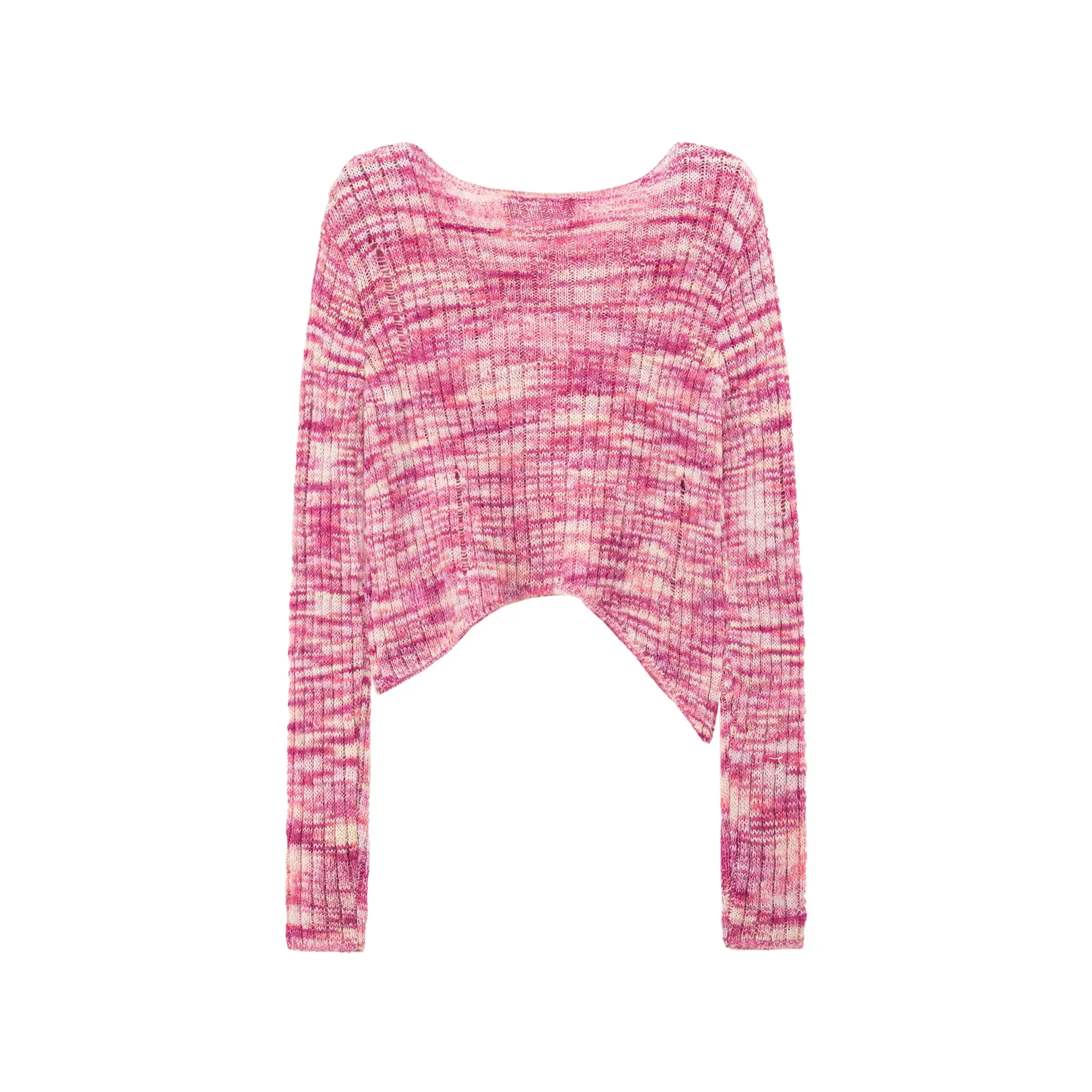 Cuddle Queen Unbalanced Cropped Knit Top