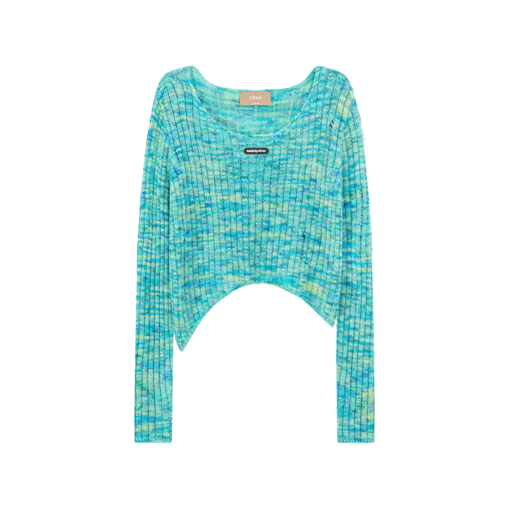 Cuddle Queen Unbalanced Cropped Knit Top