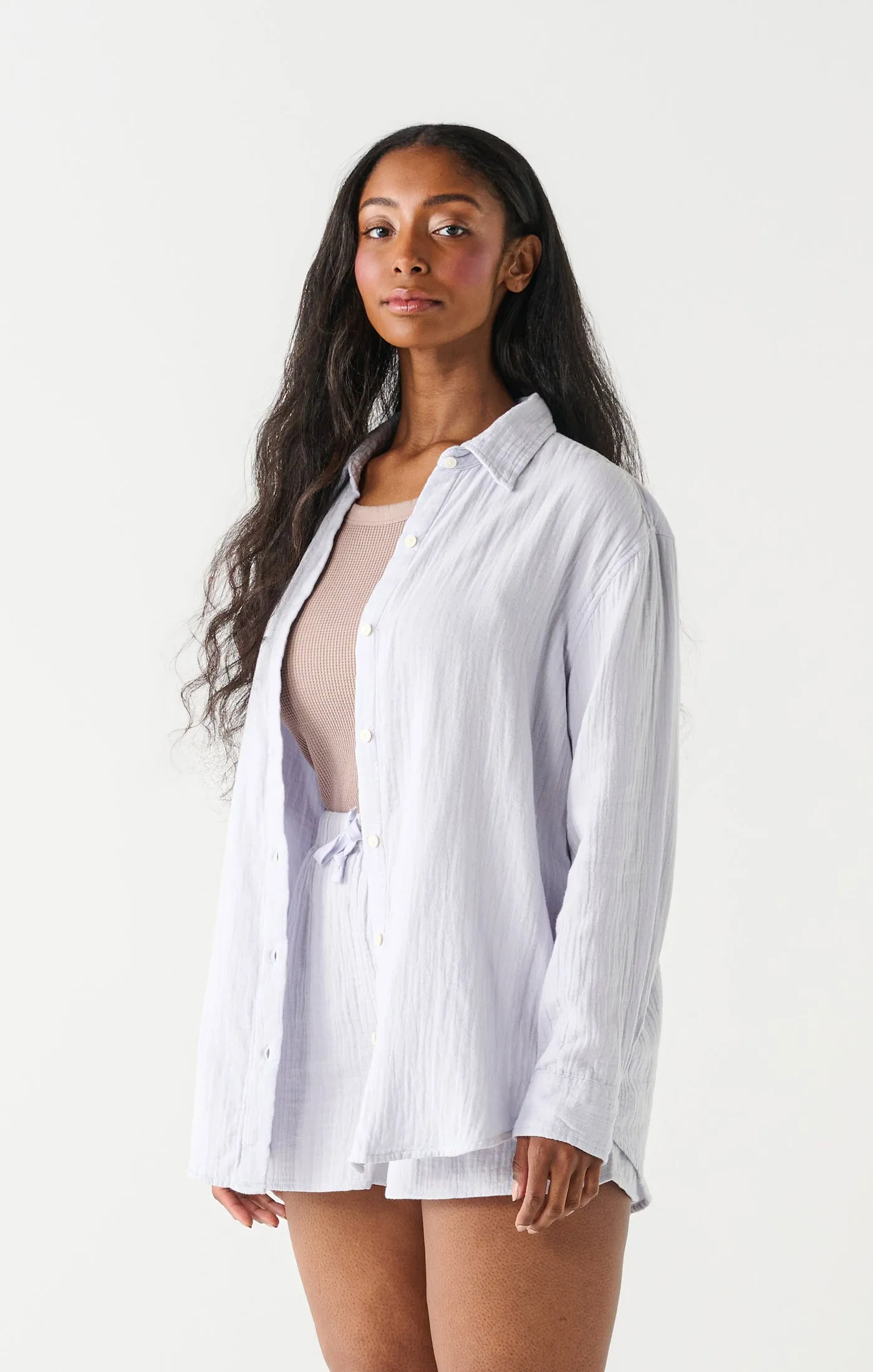 Dex Amy Textured Button Up Blouse