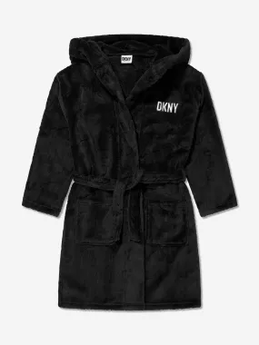 DKNY Girls Logo Bathrobe in Black