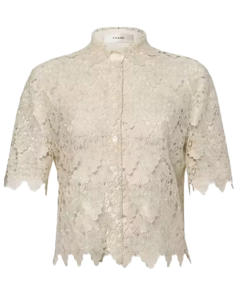 Ecru Lace Button Up Shirt