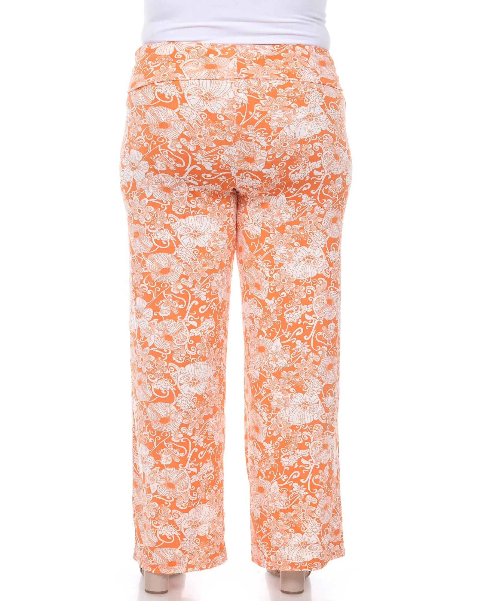 Floral Paisley Palazzo Pants | Orange