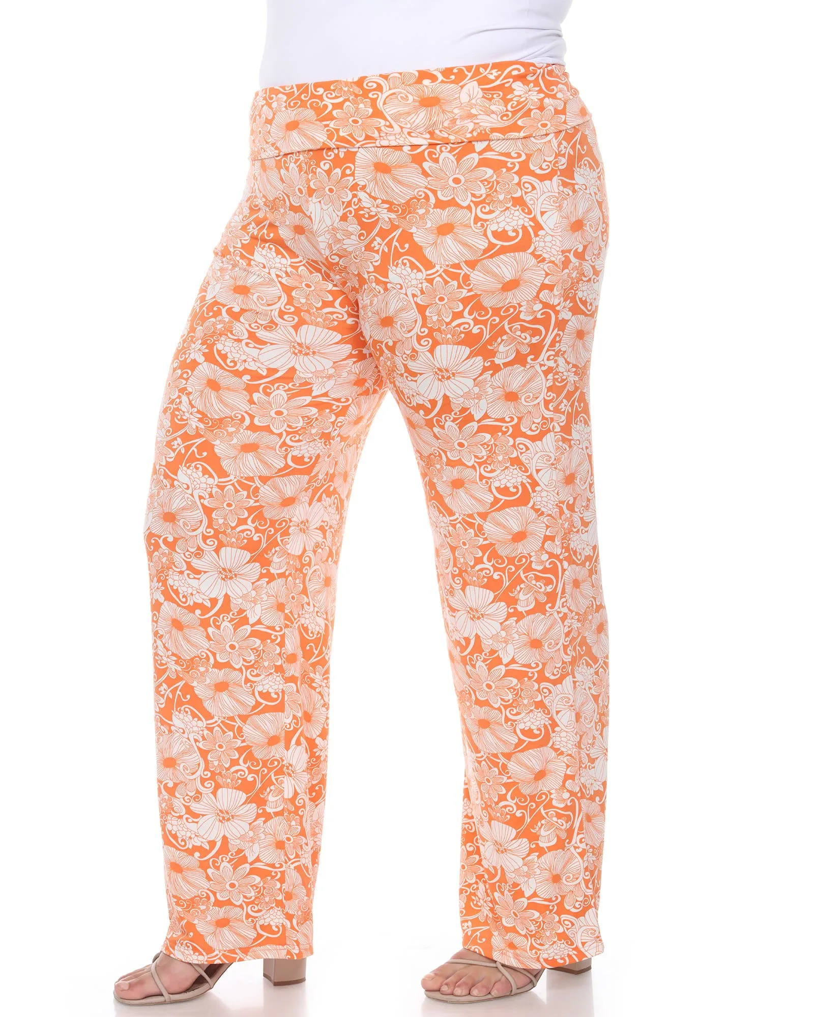 Floral Paisley Palazzo Pants | Orange