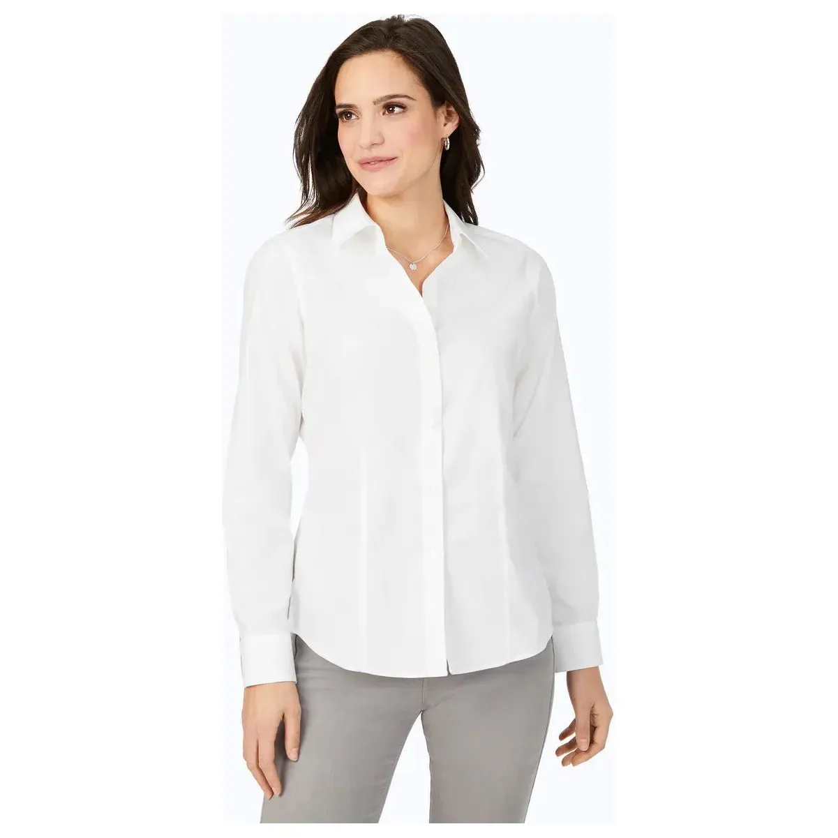 Foxcroft Dianna Long Sleeve Button Down Blouse