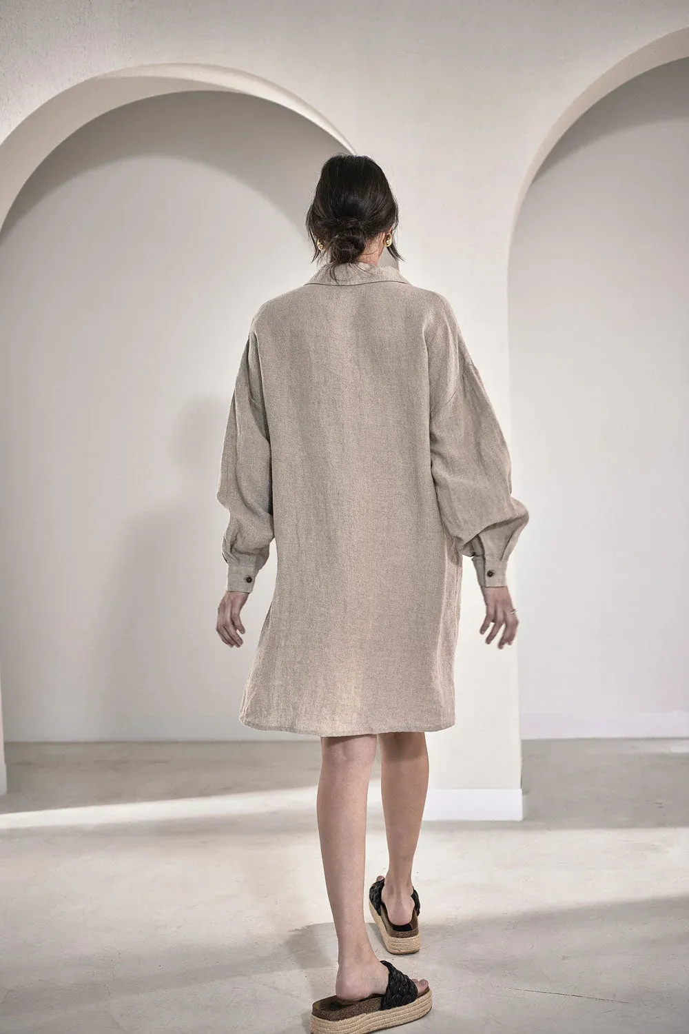 Fundamental Linen Shift Dress - Natural