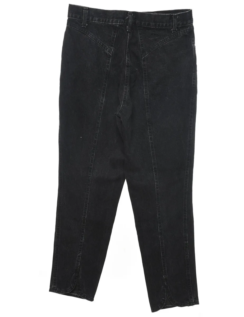 High Waist Black Tapered Jeans - W27 L26