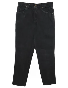 High Waist Black Tapered Jeans - W27 L26