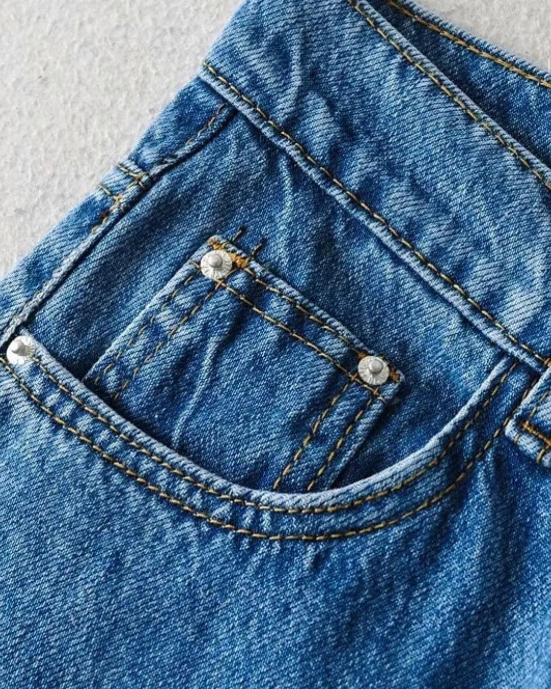 High Waist Casual Washed Jeans