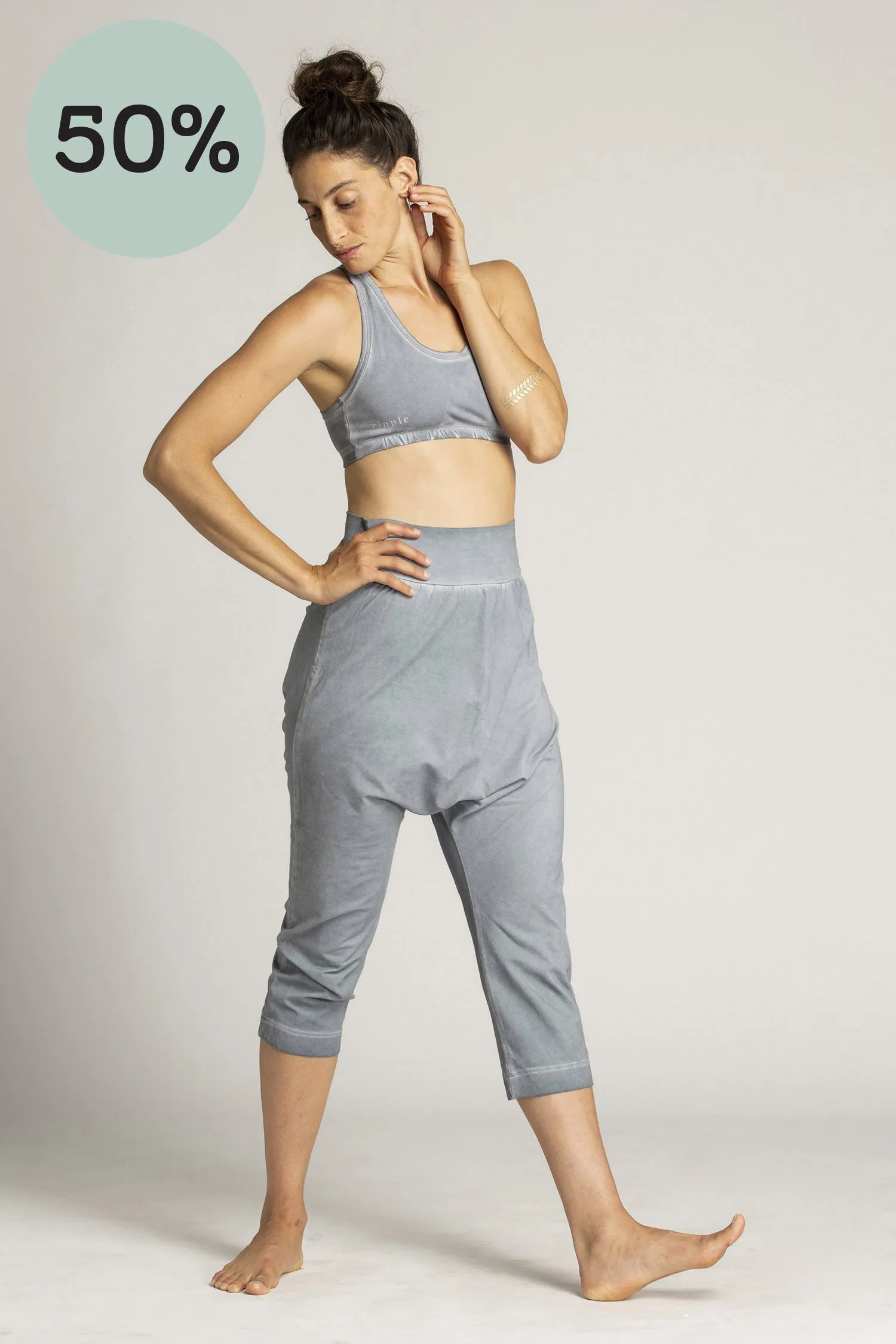 I'mPerfect Stonewash Mini-Harem Yoga Pants 50%off