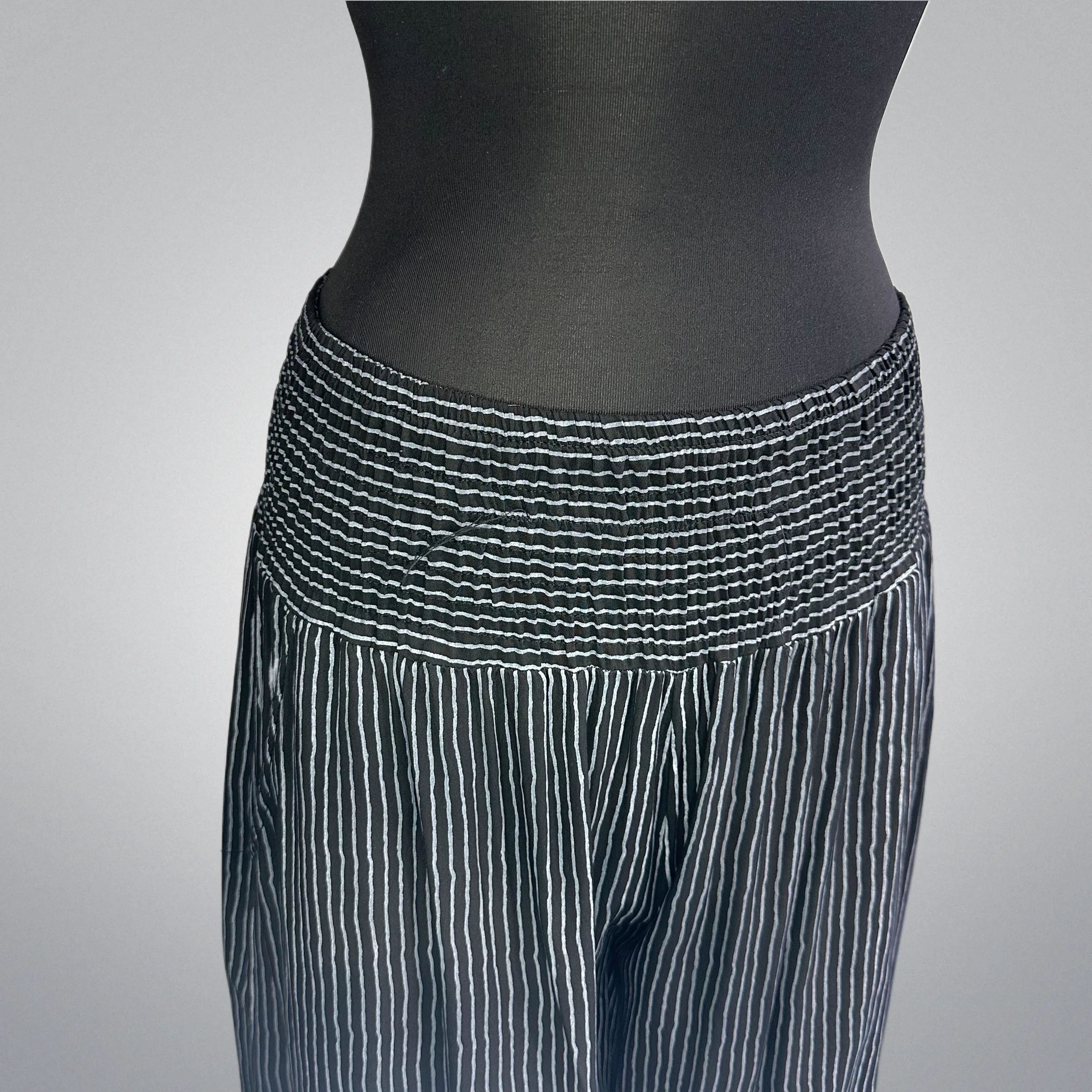 Italian Striped Wide Leg Pants With Pockets