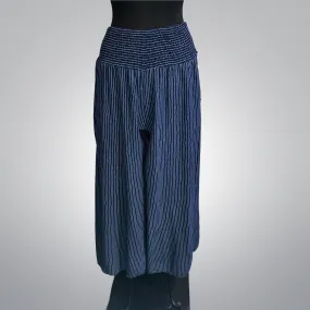 Italian Striped Wide Leg Pants With Pockets