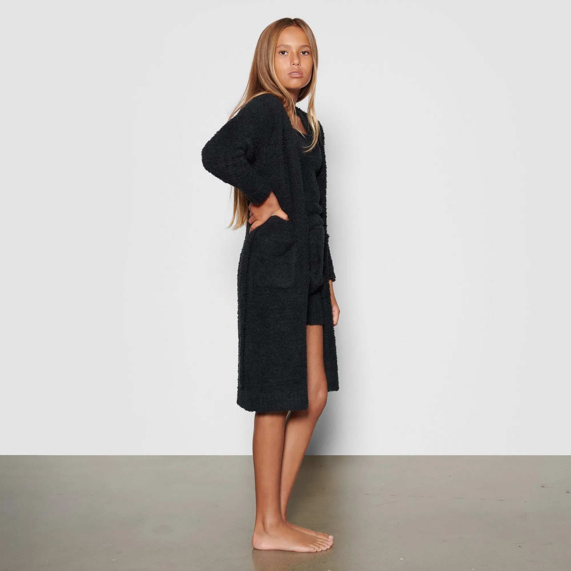 KIDS COZY KNIT ROBE | ONYX