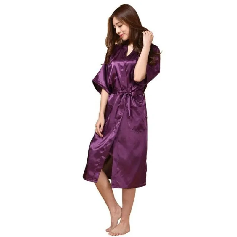 Luxury Sleepwear Robe With Belt Loungewear Women Kimono