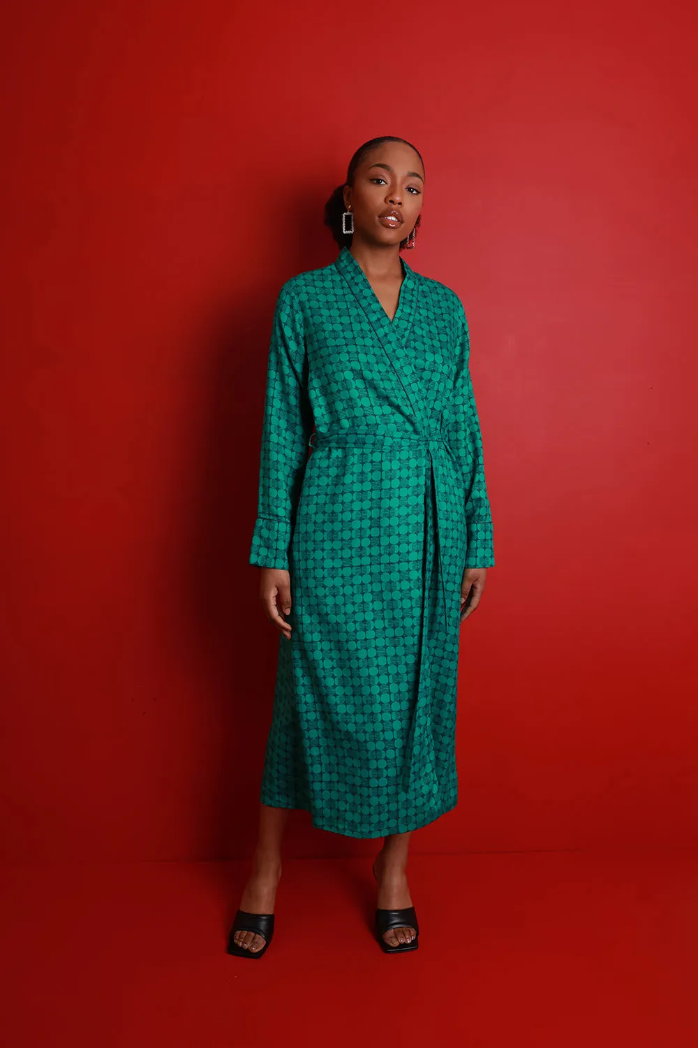 Mulberry Silk Robe - Kerala Green