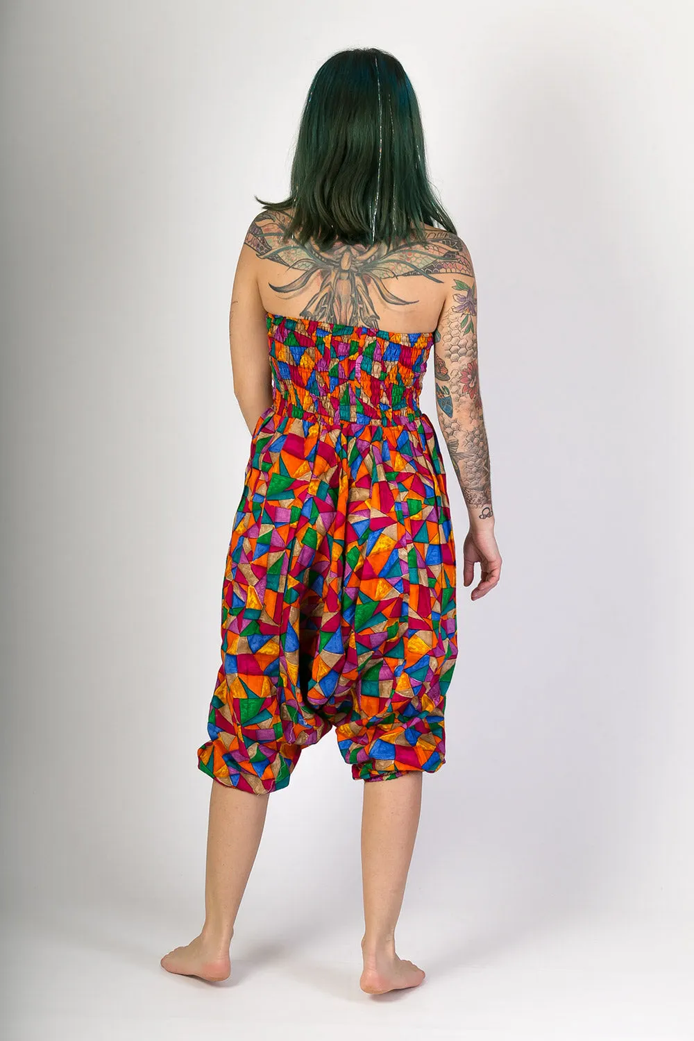 Multi Colour Print Cotton Harem Yoga Jumpsuit Pants