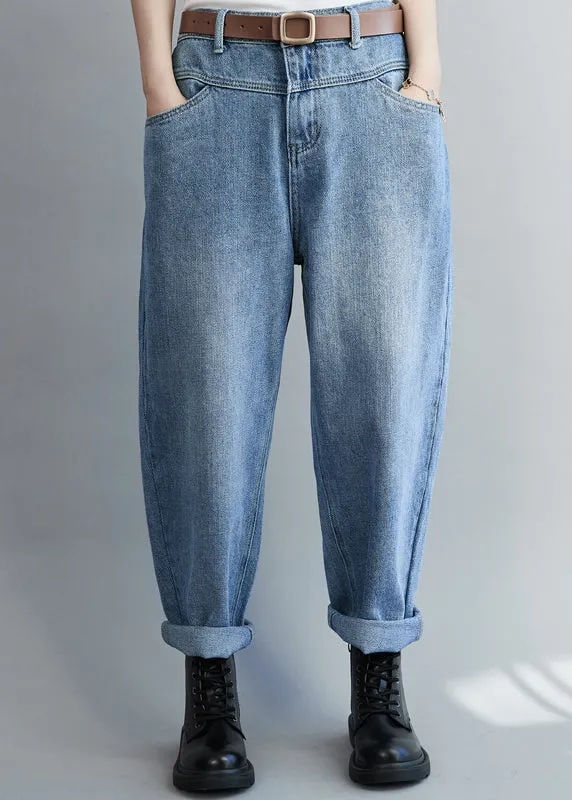 Organic denim Blue Casual harem pants Spring