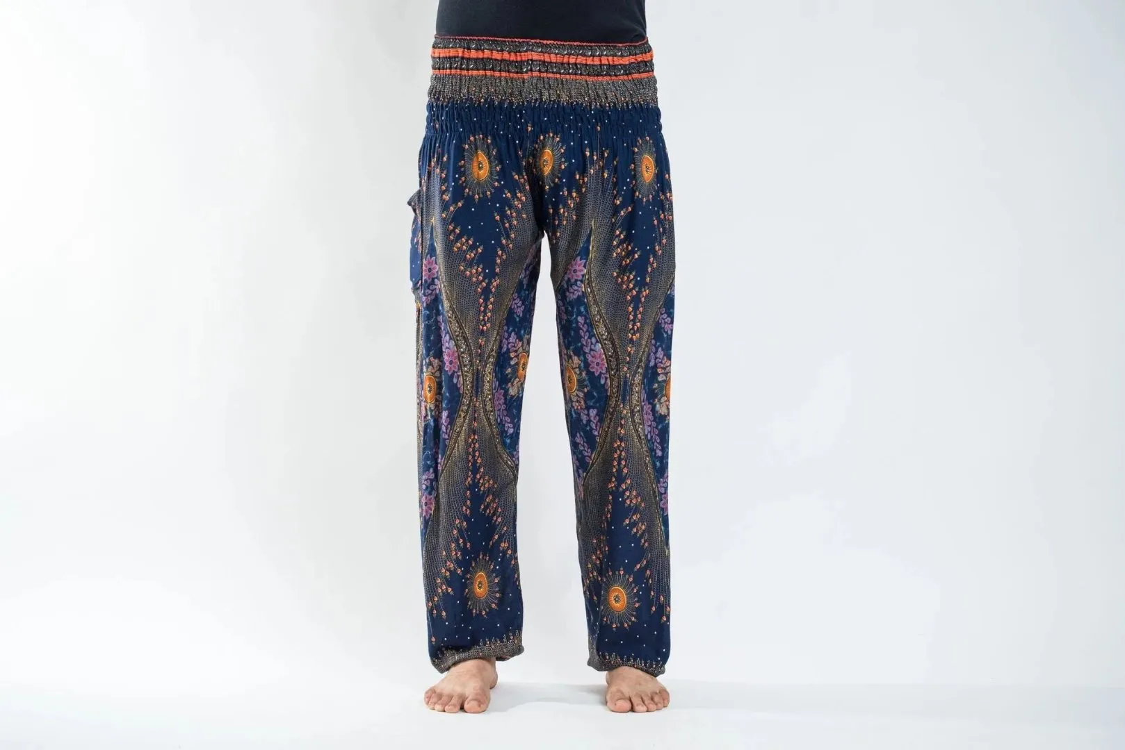 Peacock Eye in Navy / Unisex Harem Pants, Thailand