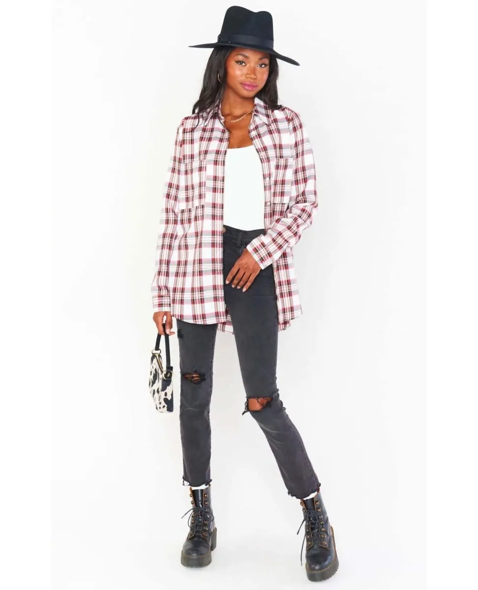 Perfect Plaid Layering Shirt Red Combo