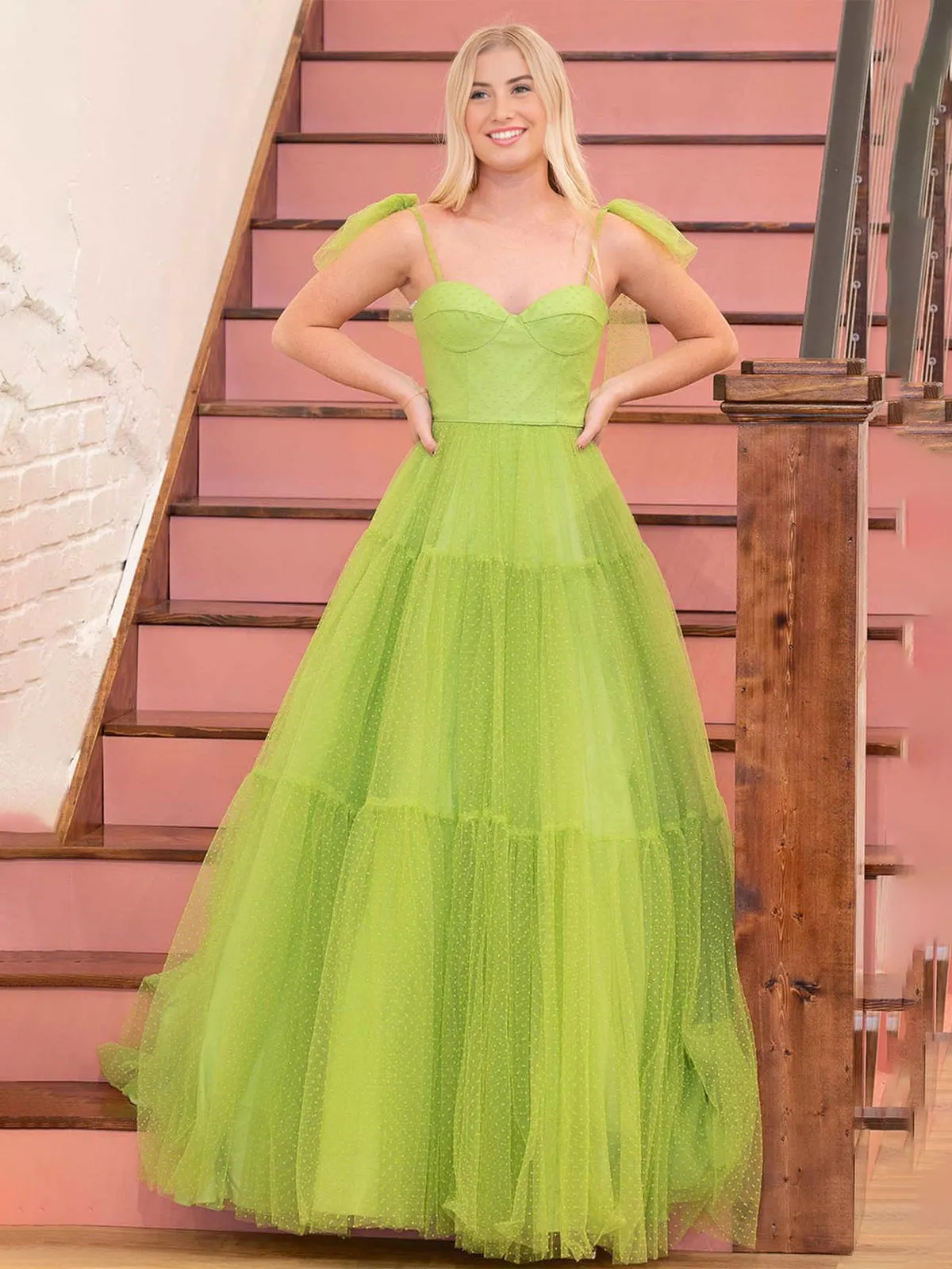 Skyler |A-line Sweetheart Dot Tulle Prom Dress