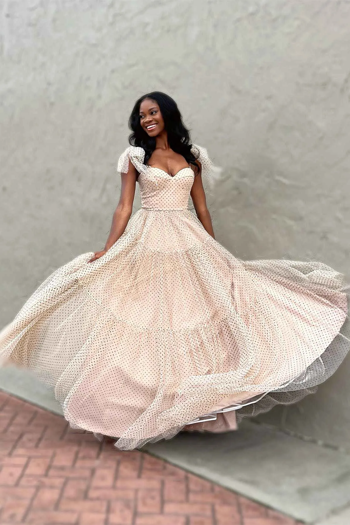 Skyler |A-line Sweetheart Dot Tulle Prom Dress