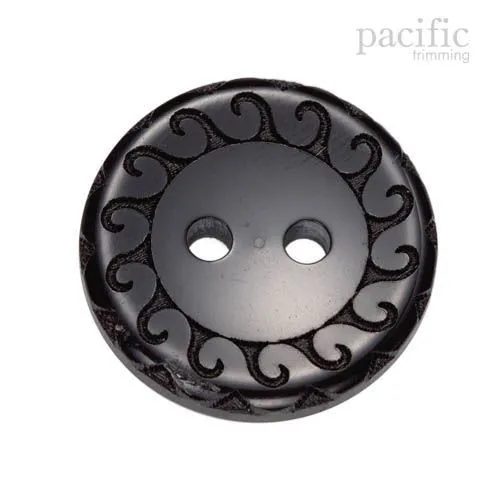 Spiral Patterned Laser Cut 2 Hole Polyester Decorative Button