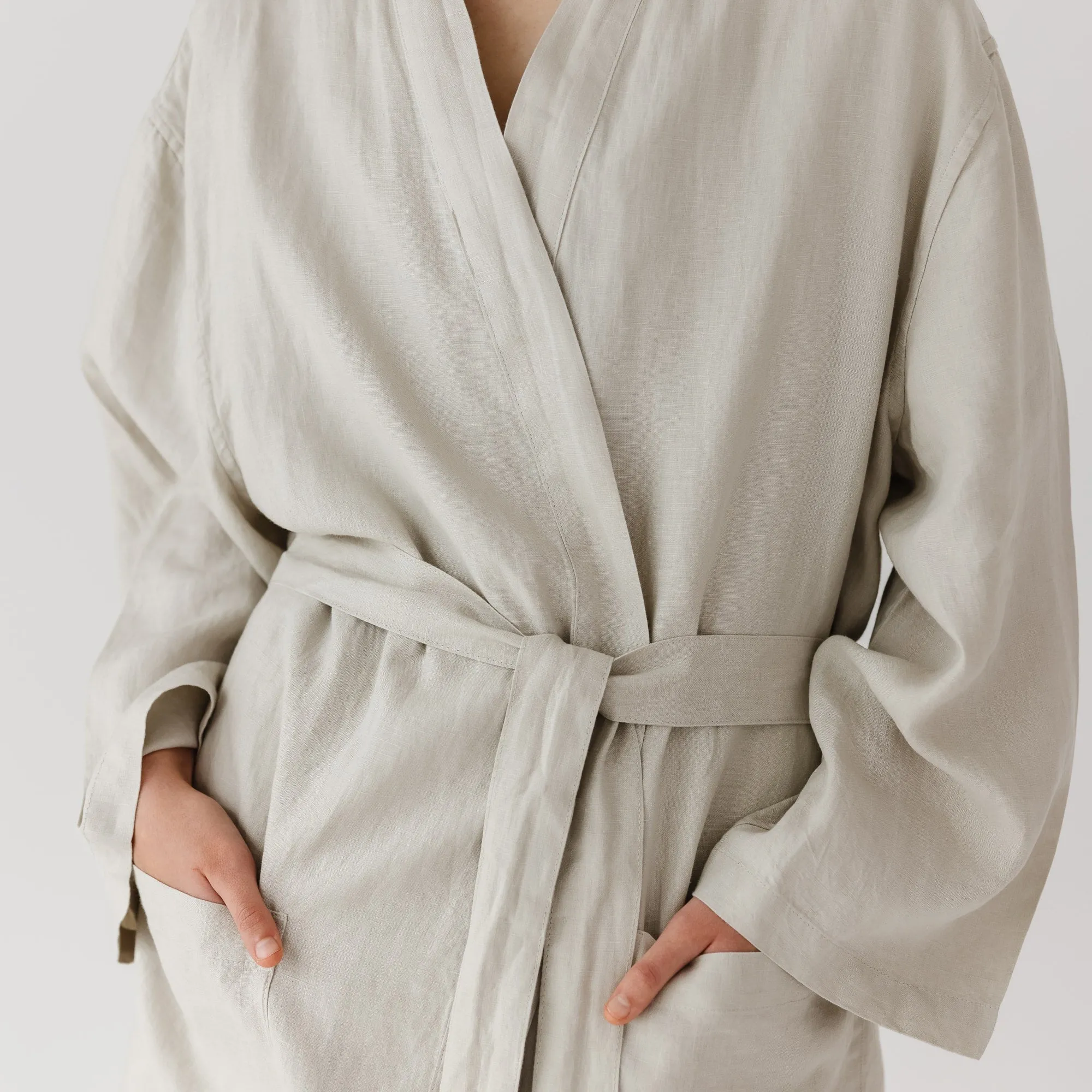 Stone Linen Robe