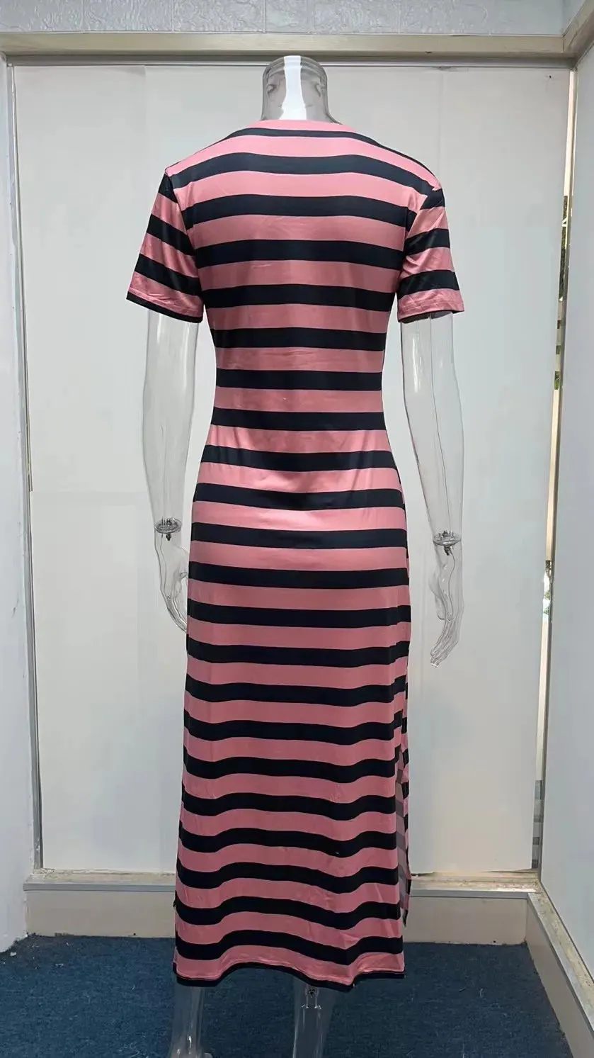 Tee Midi Dress with Side Slits for Outings