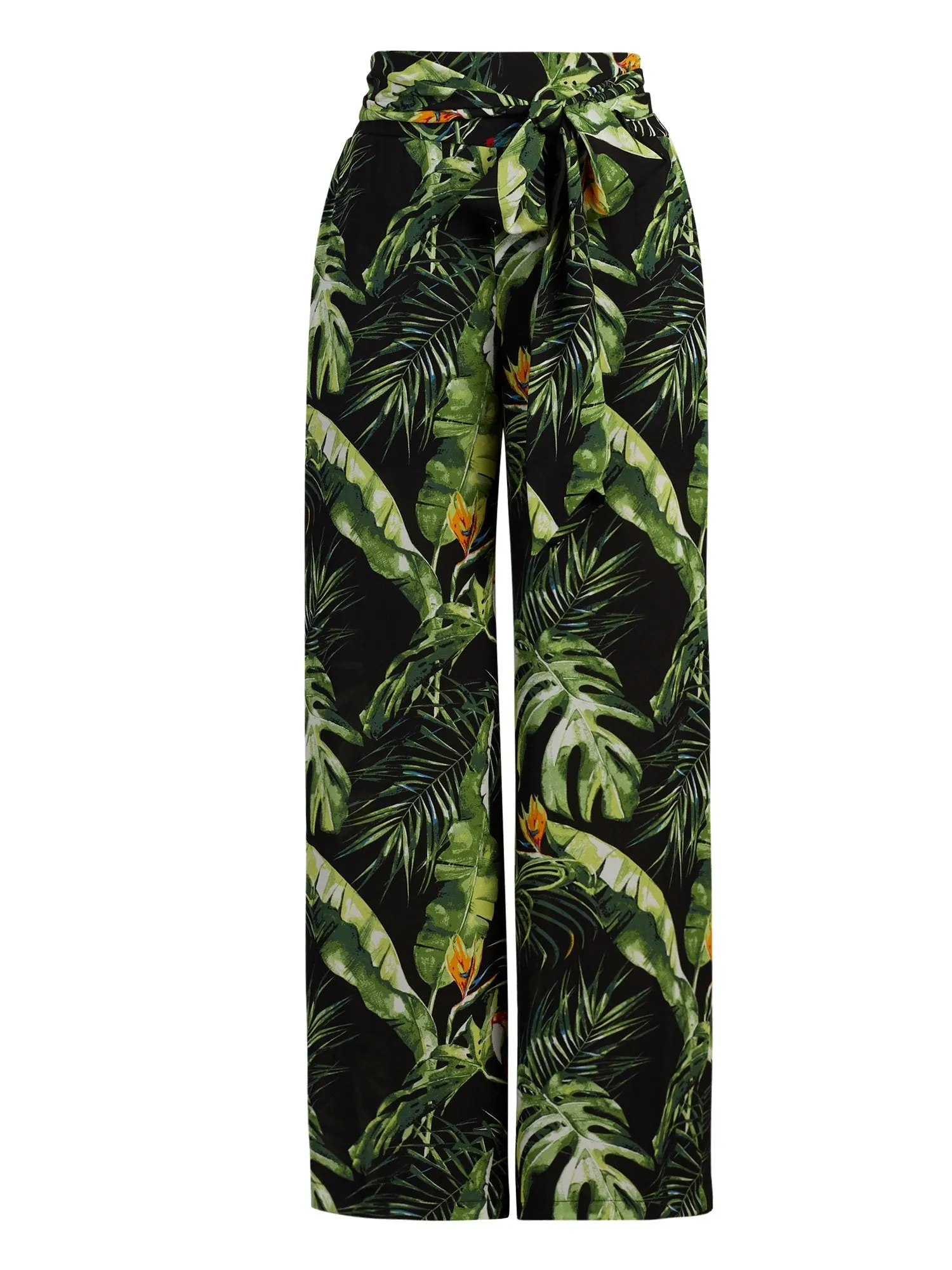 Tropical-Print Palazzo Pant