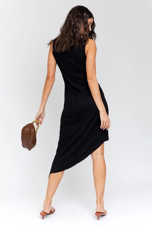 Twist Wrap Rib Midi Dress | FINAL SALE