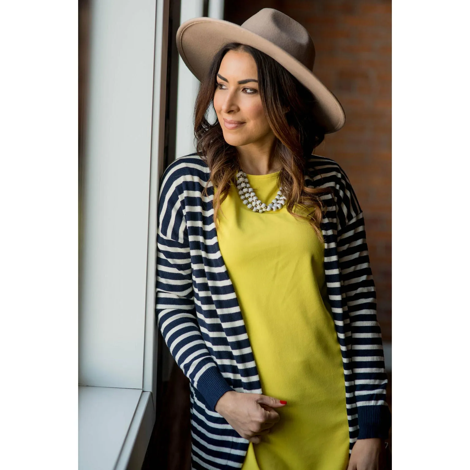 Yellow Scalloped Shift Dress